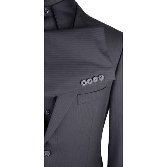 JF Ferrar 2-Pcs Suit Gray Modern Fit Jacket Blazer Sz 40L Pants 34X32 EUC Poly - Picture 6 of 16